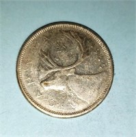 1956 HIGH GRADE 25 CENT SILVER CANADA COIN