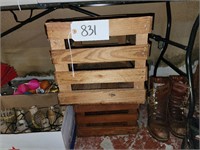 (2) Wood Slat Crates