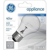 GE 40W A15 Clear Appliance Bulb A4