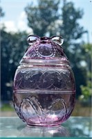 Vintage Amethyst Art Glass Easter Egg Jar 9"h