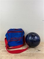 Bowling ball with bowling bag