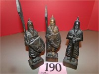 3PC CARVED WARRIORS