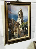 painting on canvas "Church Tower"