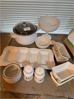 white misc dish items