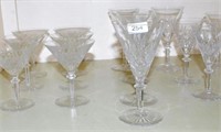 Part set of vintage cut crystal glasses