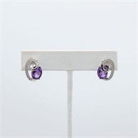 Beautiful Pair Of Natural Amethyst Earrings