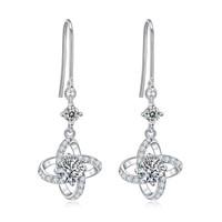 Sparkling VVS1 White G-H Fire Moissanite Earrings