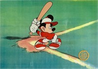 Fine Art Disney Mickey Mouse Baseball Sericel Anim