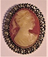 Large CAMEO Brooch 2 1/8"