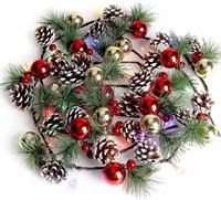 --LOT OF 5 9.8 FT Christmas Garland with Lights,