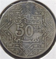 1921 Moroccan coin 50 centimes