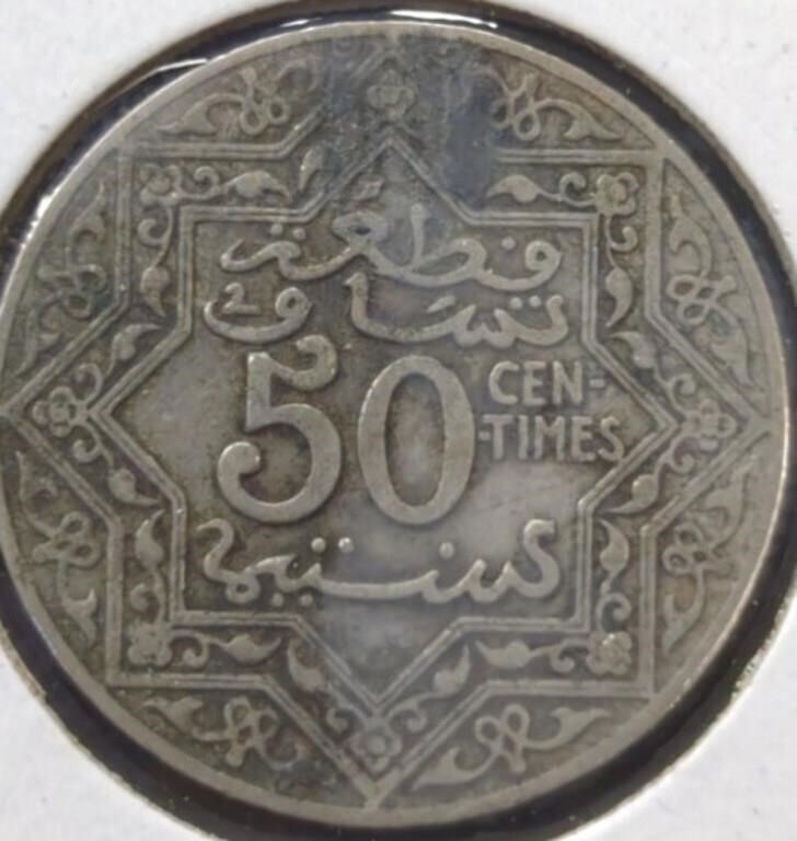 1921 Moroccan coin 50 centimes