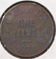 1921 Canadian penny