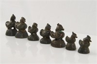 Yoruba Peoples bronze Duck Fetishes - 7 pcs