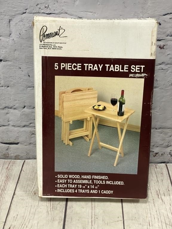 Pomerant 5 Piece Tray Table Set