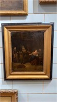 EARLY ANTIQUE OIL PAINTING ON CANVAS OF CHILDREN