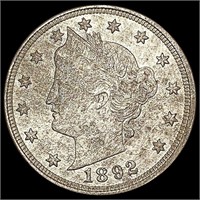 1892 Liberty Victory Nickel NEARLY UNCIRCULATED