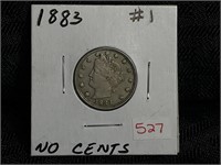 1883 LIBERTY NICKEL - NO CENTS