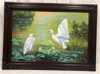 Snowy Egrets Oil on Canvas H28