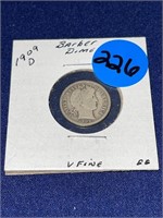 1909-D Barber Dime Very Fine