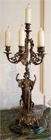 Antique Marble and Brass Candelabra