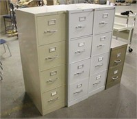 (3) File Cabinets, Approx 15"x25"x52" & (1) File
