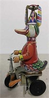 Tin Wind up duck on tricycle