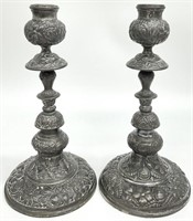 Antique Silver Plate Candlesticks