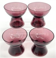 4 Cambridge Glass Amethyst Cordial Tumblers