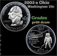Proof 2002-s Ohio Washington Quarter 25c Grades GE