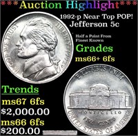 ***Auction Highlight*** 1992-p Jefferson Nickel Ne