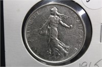 1965 French Silver 5 Francs Coin