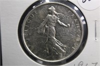 1967 French Silver 5 Francs Coin