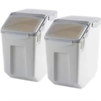 2-Pack Large Rice Storage Containers 10 Liter 340