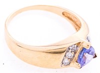 Estate 14kt Yellow Gold Lady's Genuine Tanzanite &