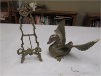 brass duck & easel