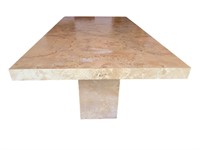 BURLED FINISH DINING TABLE 72" L X 38" W INCLUDES
