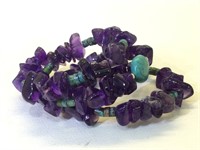 Beautiful Amethyst and Turquoise Wrap Bracelet -