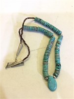 SW Turquoise and Stone necklace - 18 in