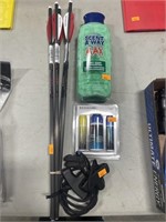 Arrows, scent away, crossbow care kit