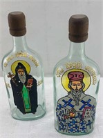 12x4in - hand painted bottles
