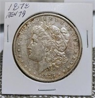 1878 REV OF 1879 AU 50 MORGAN SILVER DOLLAR