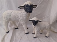 2 Vintage Ceramic Lambs tallest 12"