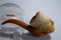 Vintage Carved Meerschaum Tobacco Pipe