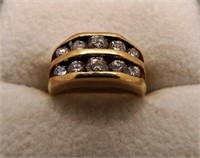14K Gold Diamond BMG Ring