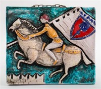 Italian Faenza "Palio" Glazed Ceramic Tile