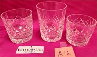 320 - 3 PIECES WATERFORDCRYSTAL GLASSWARE (A16)