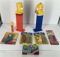Pez collectibles w/ lg Bart & Homer Simpson &