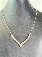 18" 10KT/Sterling "Diamond Necklace 12 Gr (Beauty)