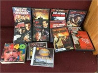 LARGE BOX OF DVD'S, CD'S AND VHS TAPES